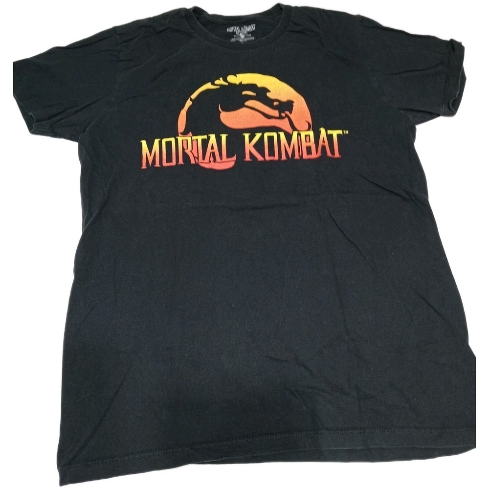 Mortal Kombat Classic T Shirt Men's Large Black Graphic Logo Gaming Tee L‎